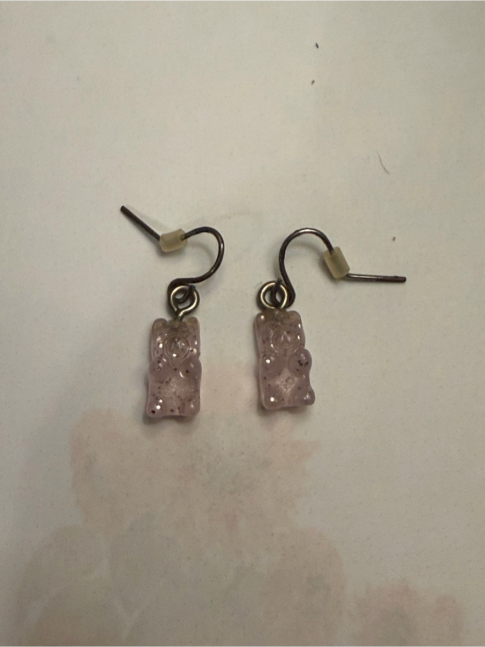 Blush Pink Resin Gummy Bear Drop Earrings
